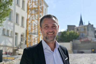 Francois Guyon sur le chantier Niort Tech