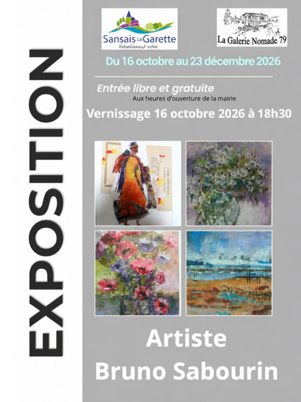 Affiche de l'exposition de l'artiste Bruno Sabourin à Sansais-La Garette